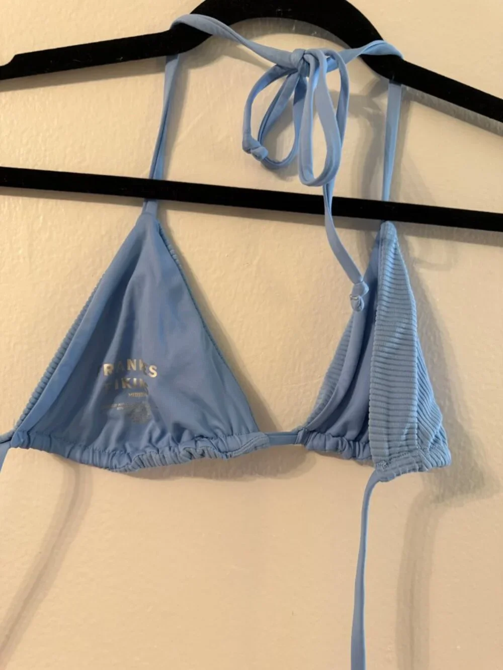Frankie's Bikinis Baby blue micro bikini set M/L top medium bottom large